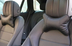 Planet Gates 2 PCS artificial leather car pillow protection your neck/car headrest hole-digging design/auto supplies safety neck pillow