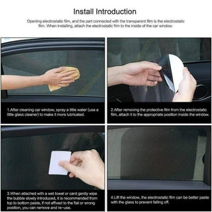 Planet Gates 2 pcs Car Static Sunshade Stickers 42*38cm Window Glass PVC Anti-UV Film For Home Car Office Universal Sun Block Film 2019New