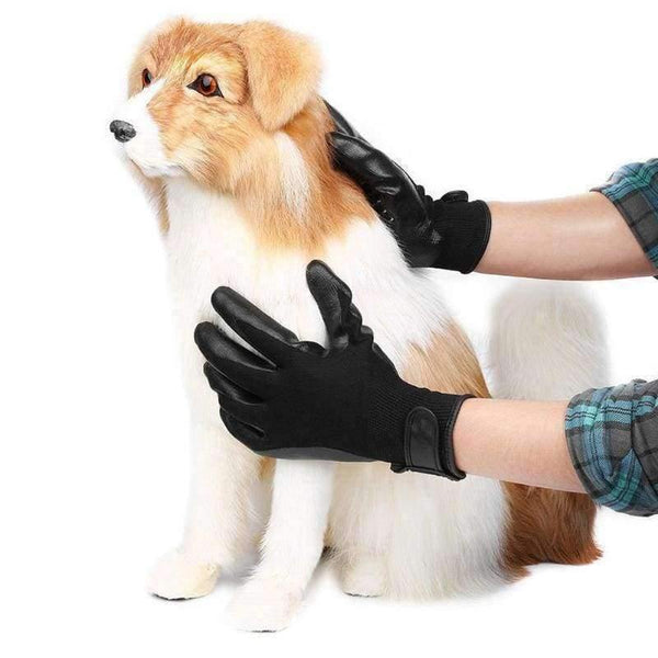Planet Gates 2 Pcs Dog Grooming Gloves Dog Hair Cleaning Brush Advanced Rubber Enhanced Five Fingers Deshedding Pet Gloves For Dog