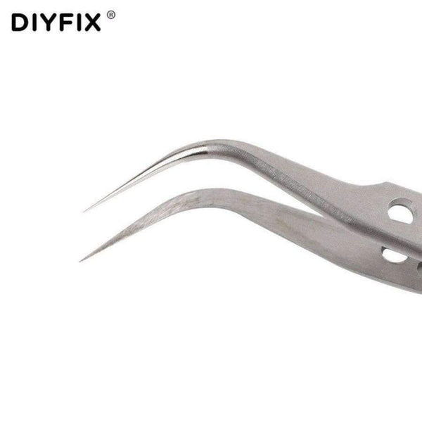Planet Gates 2 Pcs Electronic Tweezers Set Stainless Steel Precision Straight Curved Tweezers for Mobile Phone Repair Tools Kit
