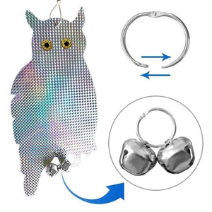 Planet Gates 2 pcs Fake Owl Decoy Scare Birds Holographic Reflective Repel Woodpecker Garden Hanging Supplies
