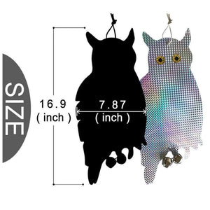 Planet Gates 2 pcs Fake Owl Decoy Scare Birds Holographic Reflective Repel Woodpecker Garden Hanging Supplies