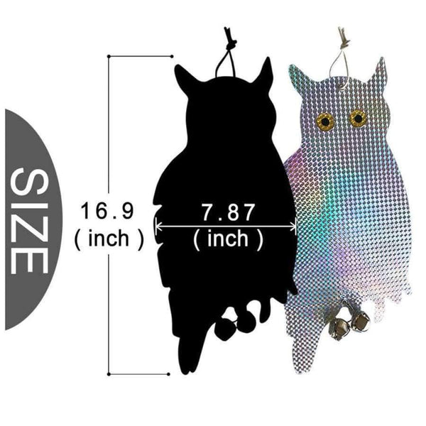 Planet Gates 2 pcs Fake Owl Decoy Scare Birds Holographic Reflective Repel Woodpecker Garden Hanging Supplies