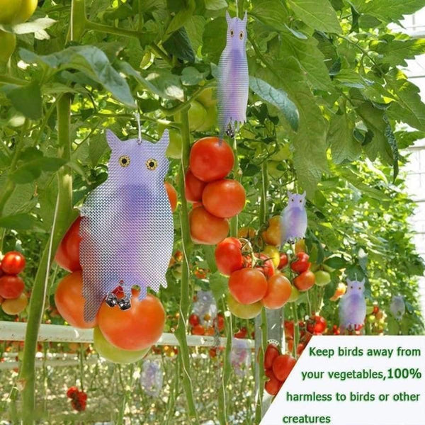 Planet Gates 2 pcs Fake Owl Decoy Scare Birds Holographic Reflective Repel Woodpecker Garden Hanging Supplies