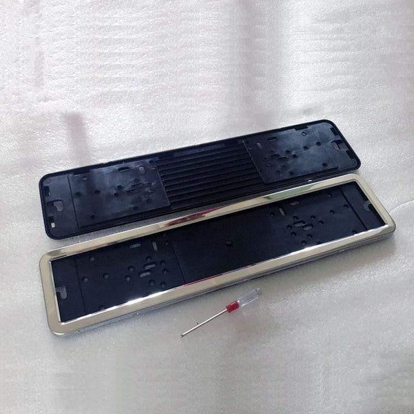Planet Gates 2 Pcs Fit EU License Plate Frame License Plate Holder Number Plate Frame Stainless Carbon Fiber And Plastic Car Accessories