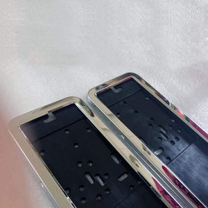 Planet Gates 2 Pcs Fit EU License Plate Frame License Plate Holder Number Plate Frame Stainless Carbon Fiber And Plastic Car Accessories