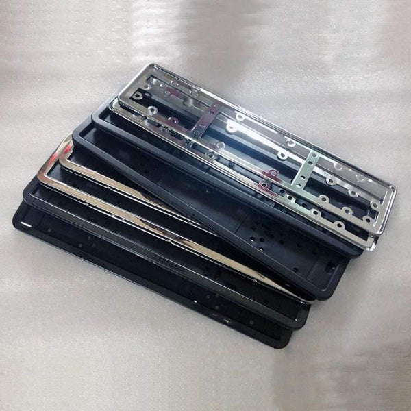 Planet Gates 2 Pcs Fit EU License Plate Frame License Plate Holder Number Plate Frame Stainless Carbon Fiber And Plastic Car Accessories