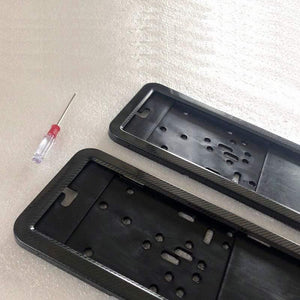Planet Gates 2 Pcs Fit EU License Plate Frame License Plate Holder Number Plate Frame Stainless Carbon Fiber And Plastic Car Accessories