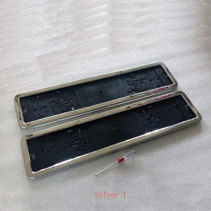 Planet Gates 2 Pcs Fit EU License Plate Frame License Plate Holder Number Plate Frame Stainless Carbon Fiber And Plastic Car Accessories