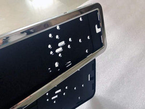 Planet Gates 2 Pcs Fit EU License Plate Frame License Plate Holder Number Plate Frame Stainless Carbon Fiber And Plastic Car Accessories