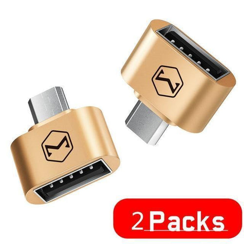 Planet Gates 2 Pcs Gold OTG Micro USB OTG Cable Adapter 2.0 Converter For Mobile Phone Android Samsung USB Tablet Pc to Flash Drive Mouse OTG Hub