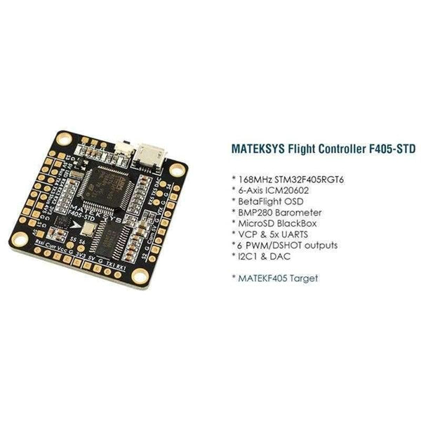 Matek F405-Std Betaflight Stm32F405 Flight Controller Built-In Osd Inverter For Rc Multirotor Fpv Racing Drone Spare Parts