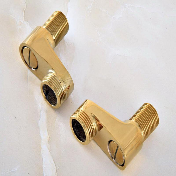 2 Pcs Polished Gold Color Brass Claw Foot Bathtub Faucet Adjustable Swing Arms Bathroom Accessory aba056