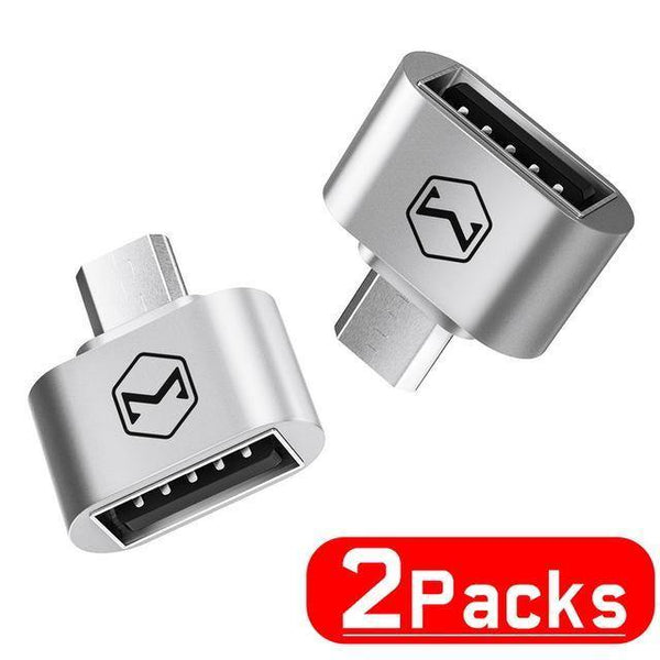 Planet Gates 2 Pcs Silver OTG Micro USB OTG Cable Adapter 2.0 Converter For Mobile Phone Android Samsung USB Tablet Pc to Flash Drive Mouse OTG Hub
