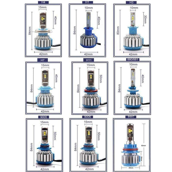 Planet Gates 2 PCS T1 Series 70W 7200LM 6000K H4 H1 H3 Turbo LED Car Headlight H7 H11 880/881 9005 HB3 9006 HB4  9007 HB5 Light Bulb