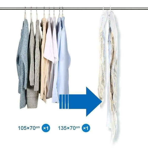 Planet Gates 2 PCS Vacuum Bag Clothes Storage Bag Hanging organizers  Home Storage Organization Clothes Coat Packing Bag Air Tight No Leak