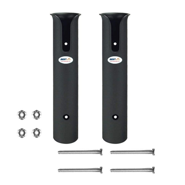 Planet Gates 2 Pieces ABS Pole Fishing Rod Holder Tube Side-Mount with Screws for Marine Boat Kayak Black 207mm Length