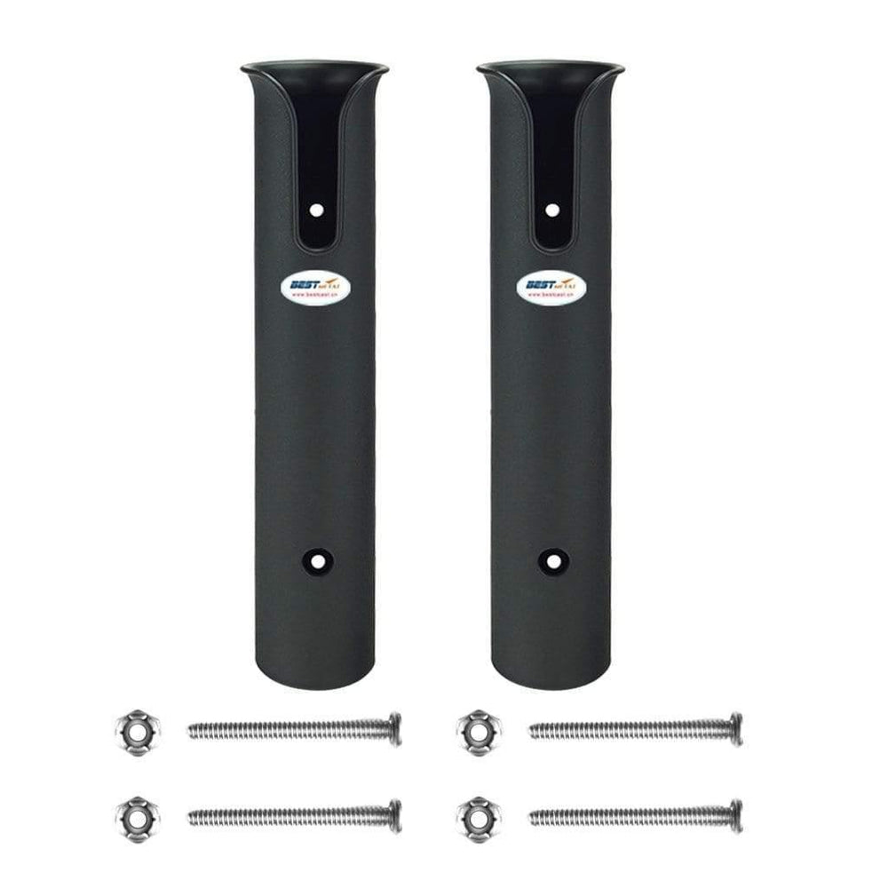Planet Gates 2 Pieces ABS Pole Fishing Rod Holder Tube Side-Mount with Screws for Marine Boat Kayak Black 207mm Length