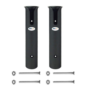Planet Gates 2 Pieces ABS Pole Fishing Rod Holder Tube Side-Mount with Screws for Marine Boat Kayak Black 207mm Length