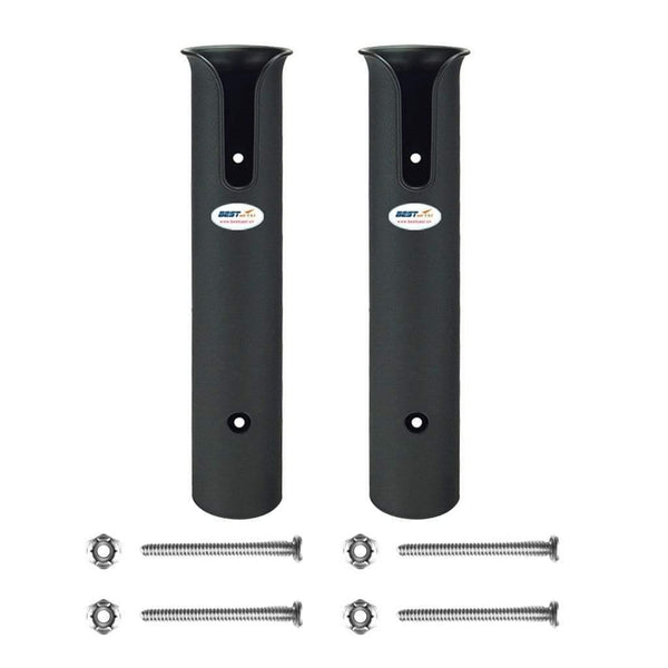 Planet Gates 2 Pieces ABS Pole Fishing Rod Holder Tube Side-Mount with Screws for Marine Boat Kayak Black 207mm Length