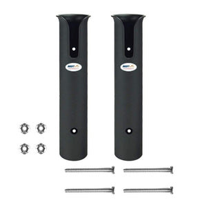 Planet Gates 2 Pieces ABS Pole Fishing Rod Holder Tube Side-Mount with Screws for Marine Boat Kayak Black 207mm Length