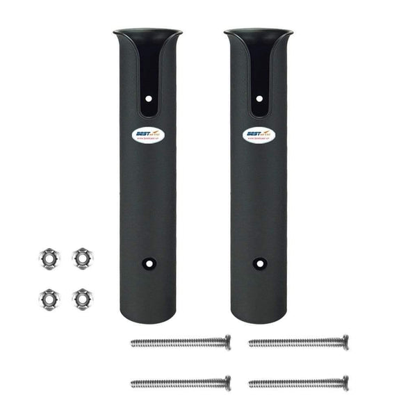 Planet Gates 2 Pieces ABS Pole Fishing Rod Holder Tube Side-Mount with Screws for Marine Boat Kayak Black 207mm Length