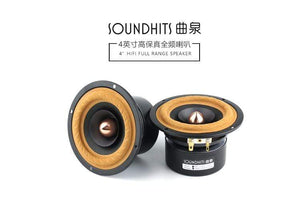 Planet Gates 2 Pieces Audio Labs/Soundhits 4'' Full-Range Speaker Driver White/Black Mixed Paper Cone Cloth Suspension Shielded 4/8ohm 15W