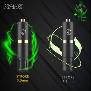 Planet Gates 2 pieces EZ NANO Rotary Cartridge Tattoo Machine Pen EZ Custom Swiss Motors 2.5mm 3.5mm 4.2mm Stroke for Cartridge Tattoo Needle