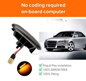 Planet Gates 2 pieces Led Dynamic Side Marker Turn Signal Light Sequential Blinker Light For Audi A3 S3 8P A4 S4 RS4 B6 B7 B8 A6 S6 RS6 C5 C7