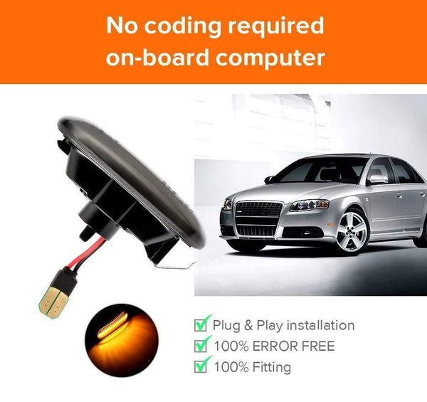 Planet Gates 2 pieces Led Dynamic Side Marker Turn Signal Light Sequential Blinker Light For Audi A3 S3 8P A4 S4 RS4 B6 B7 B8 A6 S6 RS6 C5 C7
