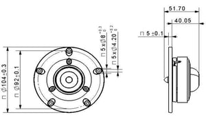Planet Gates 2 Pieces Original Vifa DX25TG09-04/XT25TG30-04 4'' Hifi Home/Car Audio DIY Black Membrane Tweeter Speaker Driver Unit 4ohm/100W