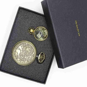 Planet Gates 2 Pocket Watch Men Quartz Fashion Necklace Pendant With Luxury Gift Box Set #120805