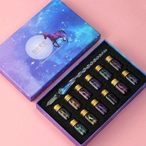 Planet Gates 2 Rainbow Dream style   Creative  Glass dip Pen  Gift Box with transparent Dip Pen
