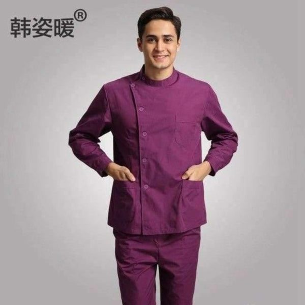 Planet Gates 2 / S Nurse suit split suit long-sleeved men and women stand collar white coat long sleeve Slim oral dentistry uniforms doctor clothes