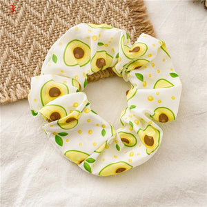 Scrunchies Stretch Headband Fruit Print Strawberry Hair Rope Women Elastic Hair Bands Girls Hair Ties Women Hair Accessories