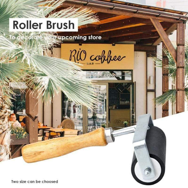 2 Size Wood Handle Rubber Painting Roller Brush Wall Decorative Paint Roller Brush Diamond Painting Brushing Craft Tools