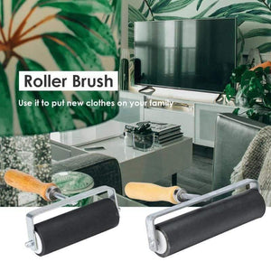 2 Size Wood Handle Rubber Painting Roller Brush Wall Decorative Paint Roller Brush Diamond Painting Brushing Craft Tools