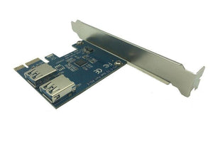 Planet Gates 2 Slots PCI-E 1 to 2 PCI Express 16X Slot External Riser Card Adapter Board PCIe Port Multiplier Card for Bitcoin Mining Machine