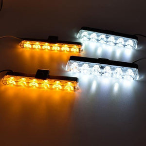 Planet Gates 2 White 2 Amber Wireless Remote Stroboscope Led Police Light 4*6 Led Car Truck Ambulance Emergency Flashing Firemen Strobe Warning Light DC 12V