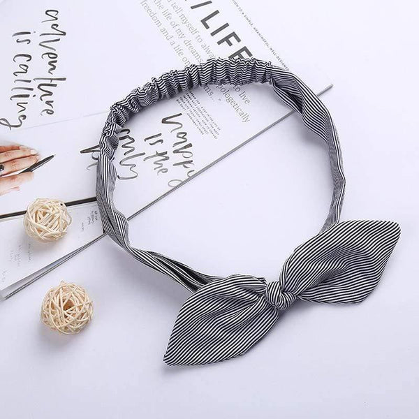 Women Rabbit Ear Print Headbands Retro Hair Accessories Knotted Turban Bandage Bandanas Hairband Headwrap Hair Bands
