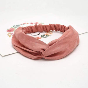 Women Summer Autumn Suede Headband Vintage Cross Knot Elastic Hair Bands Soft Solid Girls Hairband Hair Accessories