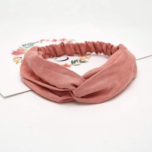 Women Summer Autumn Suede Headband Vintage Cross Knot Elastic Hair Bands Soft Solid Girls Hairband Hair Accessories