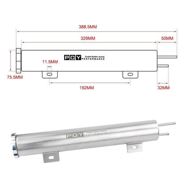 Planet Gates 2"x13" Stainless Steel Radiator Overflow Tank Bottle Catch Can Car Modification Radiator Cooling Accessories VR-COT01