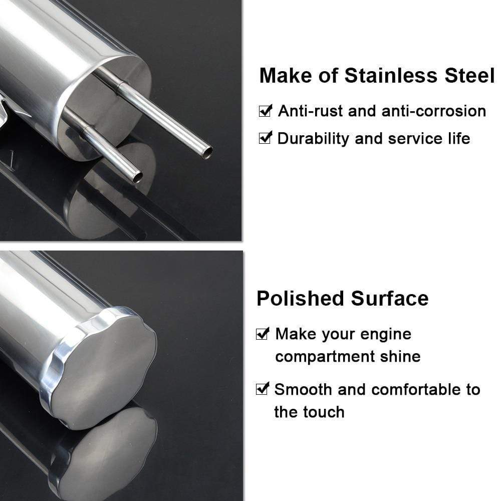 Planet Gates 2"x13" Stainless Steel Radiator Overflow Tank Bottle Catch Can Car Modification Radiator Cooling Accessories VR-COT01