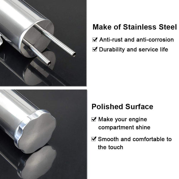 Planet Gates 2"x13" Stainless Steel Radiator Overflow Tank Bottle Catch Can Car Modification Radiator Cooling Accessories VR-COT01