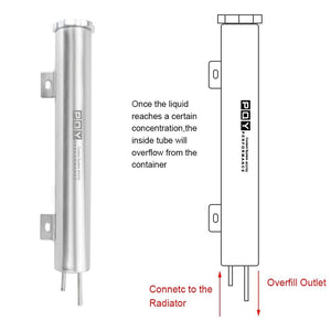 Planet Gates 2"x13" Stainless Steel Radiator Overflow Tank Bottle Catch Can Car Modification Radiator Cooling Accessories VR-COT01