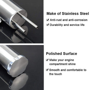 Planet Gates 2"x13" Stainless Steel Radiator Overflow Tank Bottle Catch Can Car Modification Radiator Cooling Accessories VR-COT01