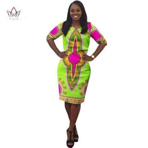 Planet Gates 2 / XL African Dresses For Women Ankara Fashions Women Traditional African Clothing Sleeve Print Dashiki African Print Wax Women Dress