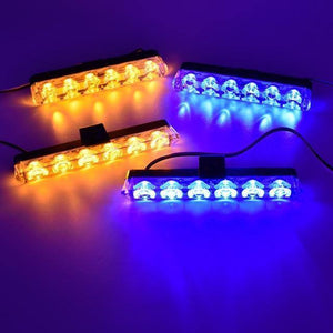Planet Gates 2 Yellow 2 Blue Wireless Remote Stroboscope Led Police Light 4*6 Led Car Truck Ambulance Emergency Flashing Firemen Strobe Warning Light DC 12V