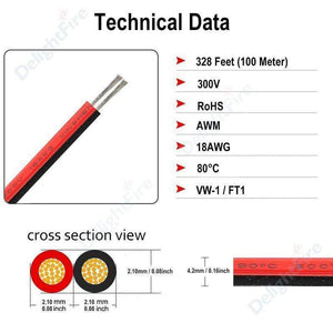 Planet Gates 20/100m Electrical Wire 2 Pin Wires LED Strip Cable 22AWG 12V SM JST Flexible Electric Extension Cable For Lamp Bulb Automotive